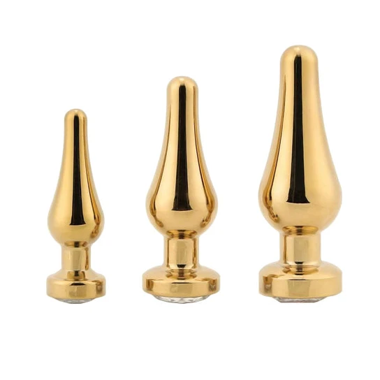 Innovative 4206 Tapered Gold Anal Jewel Starter Kit (3 Piece)