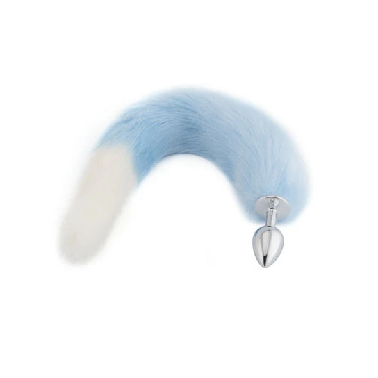 Light Blue with White Fox Metal Tail, 18