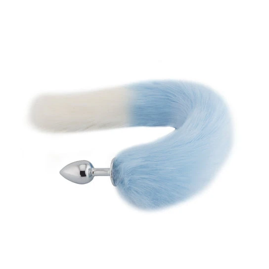 Light Blue with White Fox Metal Tail, 18