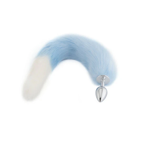Light Blue with White Fox Metal Tail, 18
