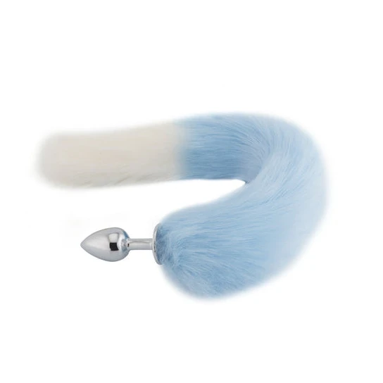 Light Blue with White Fox Metal Tail, 18