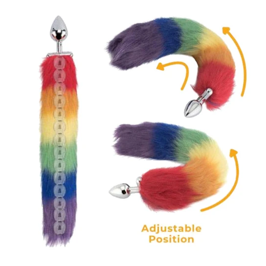 PartnerFriendly 5539 Rainbow Fox Shapeable Metal Tail, 18