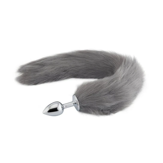 PartnerFriendly 9614 Grey Fox Metal Tail, 18"