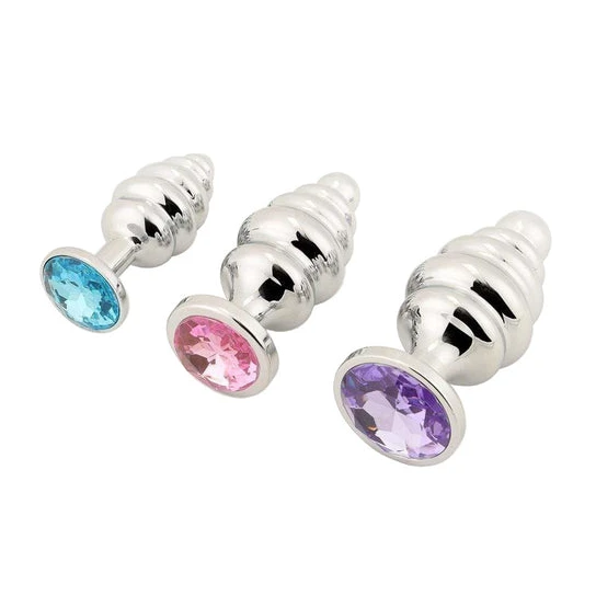 PerfectFit 9427 Pink Ribbed Jeweled Anal Training Set (3 Piece)