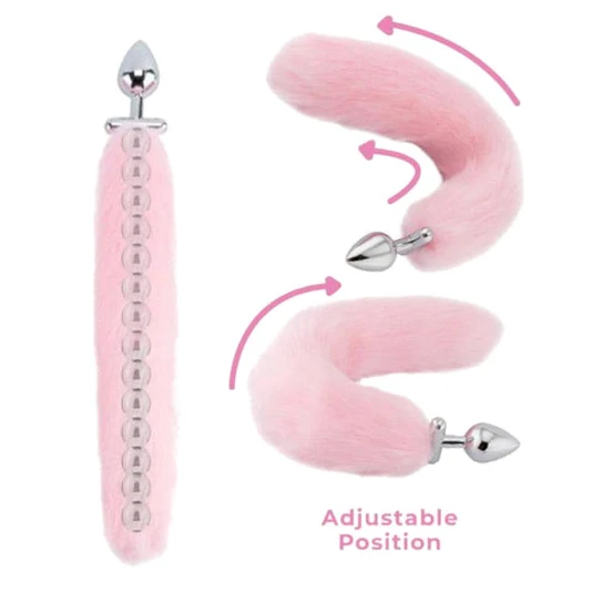 Pink Fox Shapeable Metal Tail, 16