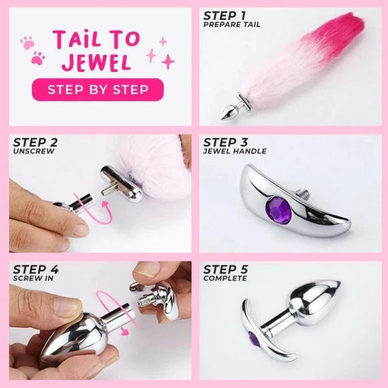 Pink Fox Shapeable Metal Tail, 16