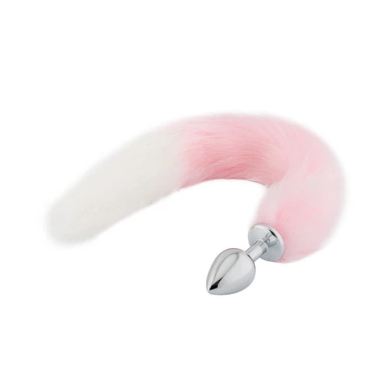 Pink with White Fox Metal Tail, 18