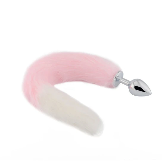 Pink with White Fox Metal Tail, 18