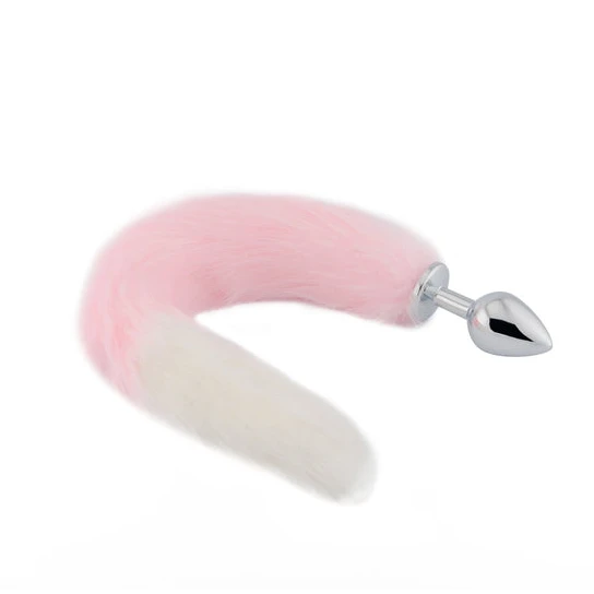 Pink with White Fox Metal Tail, 18