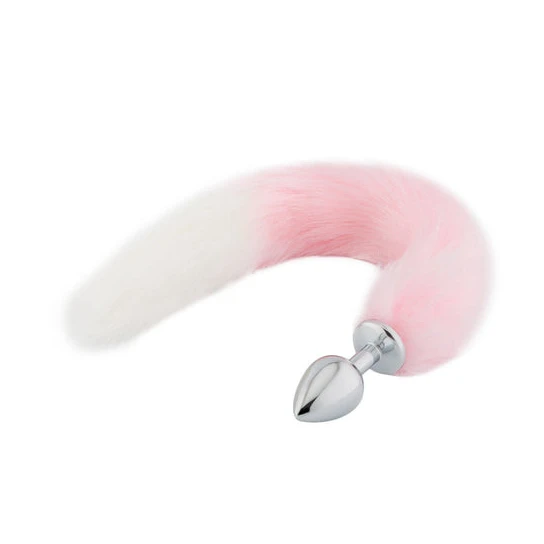 Pink with White Fox Metal Tail, 18