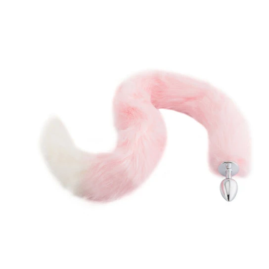 Pink with White Fox Metal Tail, 32