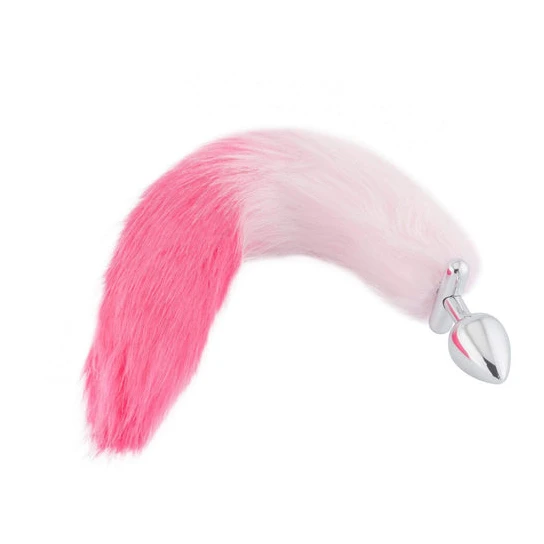 Pink with White Fox Shapeable Metal Tail, 18" EverydayUse 9419