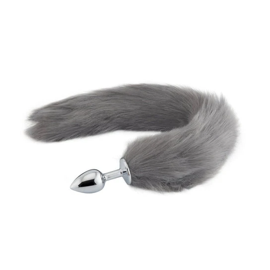Pleasurable 7854 Grey Fox Metal Tail, 18"