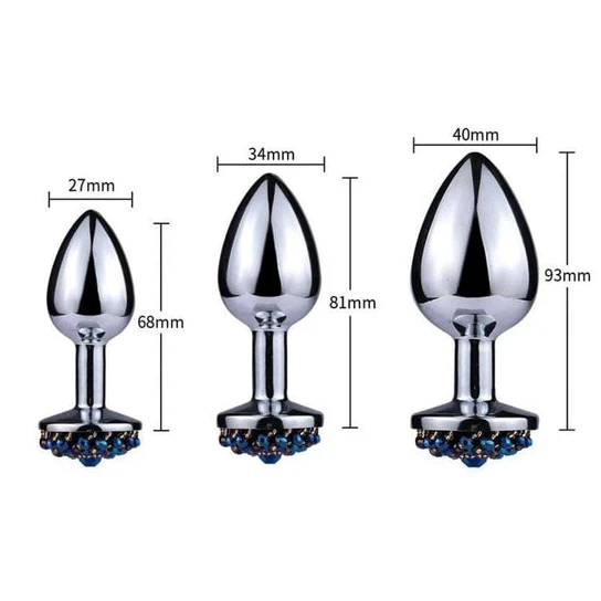 Premium 3400 Rhinestone Stretching Anal Training Set (3 Piece)