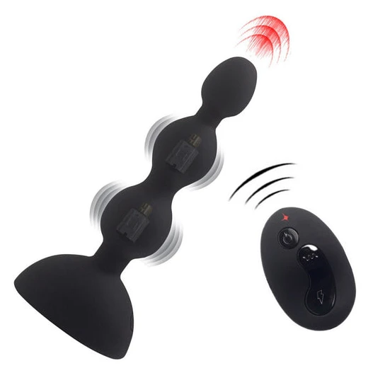 Premium 8430 Triple Pleasure Bead Anal Vibration Plug