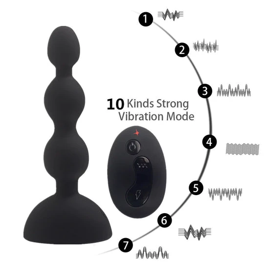 Premium 8430 Triple Pleasure Bead Anal Vibration Plug