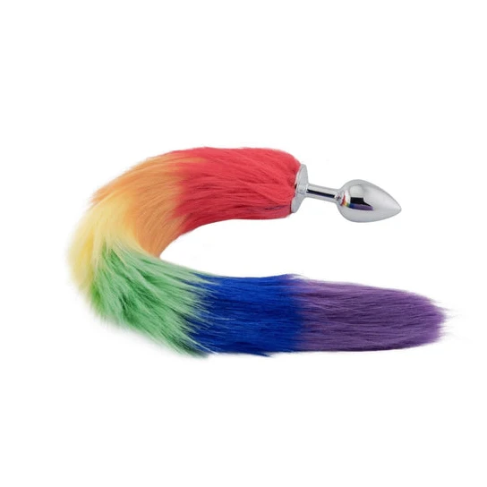 Rainbow Fox Tail Metal Plug 18" PerformanceBoost 4075