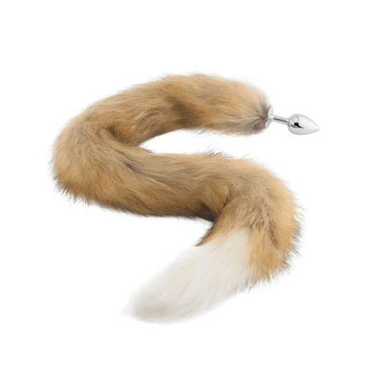 ReadyForPlay 5052 Brown & White Fox Tail Plug 32