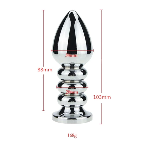 Ribbed Steel Jeweled Plug Elegant 9811