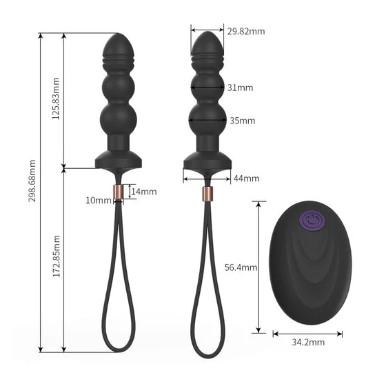 Silicone Vibrating Anal Beaded Plug CustomerFavorite 1013