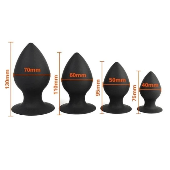 Sleek Black Silicone Anal Toy Plug Pleasurable 307