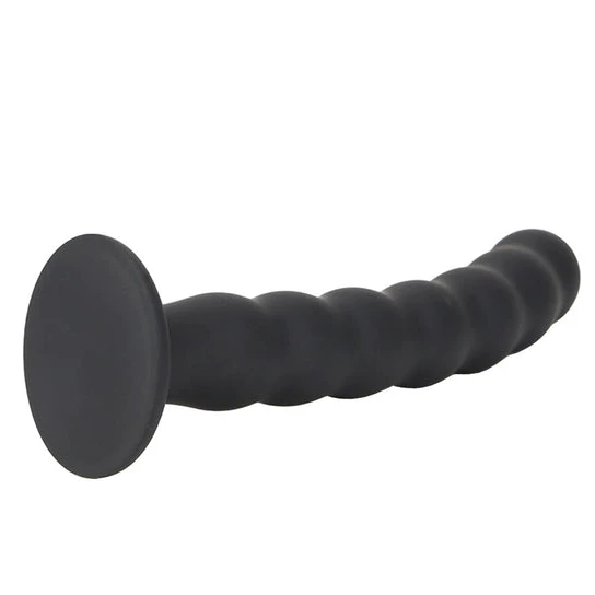 SleekDesign 3554 Ribbed Anal Suction Cup Silicone Dildo