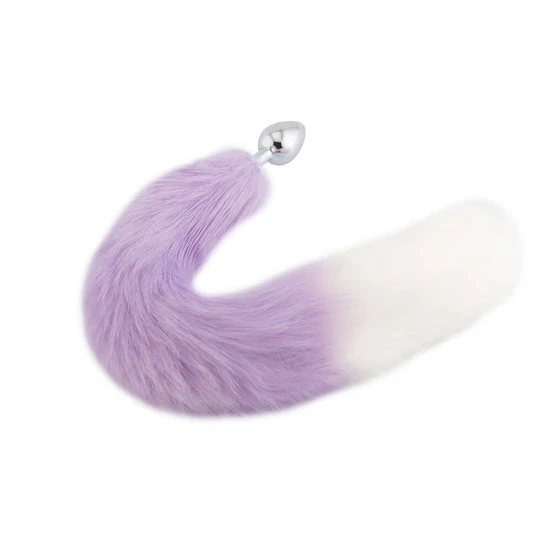 SleekDesign 9839 Purple with White Fox Metal Tail, 18"