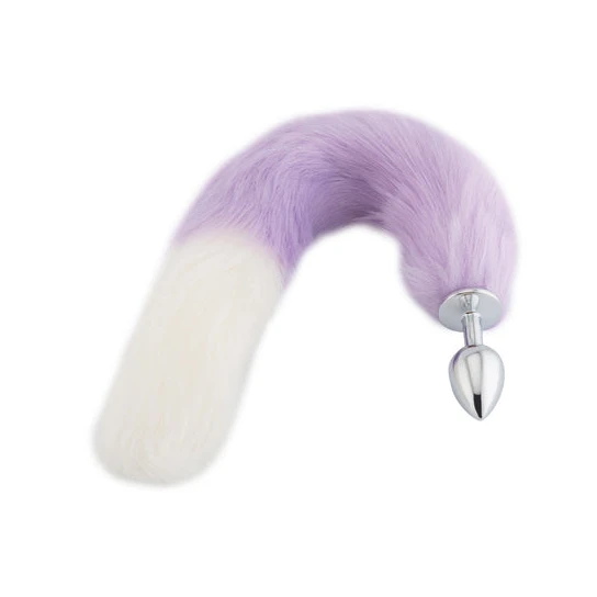 SleekDesign 9839 Purple with White Fox Metal Tail, 18