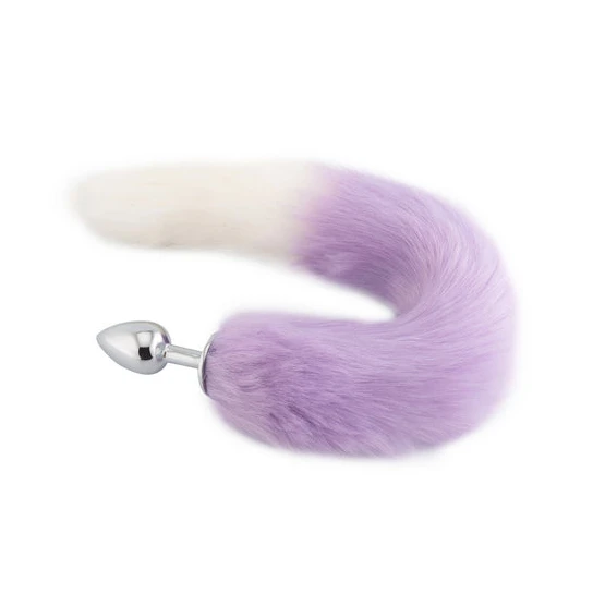 SleekDesign 9839 Purple with White Fox Metal Tail, 18