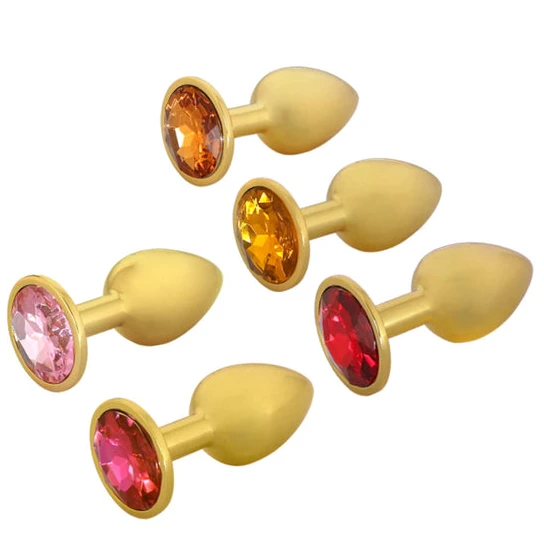 Small Golden Rose Jeweled Plug EverydayUse 4645