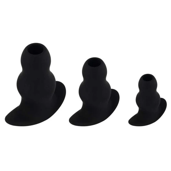 Soft Black Tunnel Plugs (3 Piece) Elegant 3038