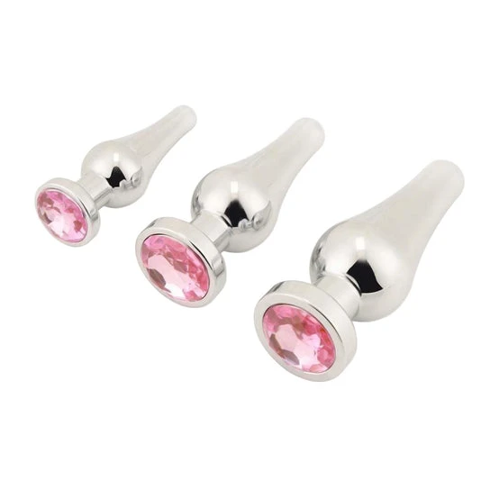 Tapered Steel Anal Jeweled Kit (3 Piece) ReadyForPlay 4926