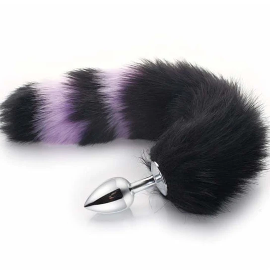 TravelFriendly 6336 Black With Purple Fox Metal Tail Plug, 14"