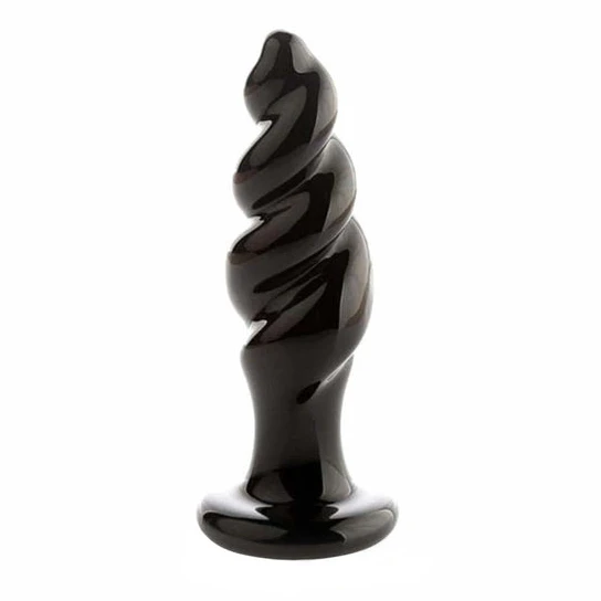 TravelFriendly 7578 Black Spiral Glass Plug