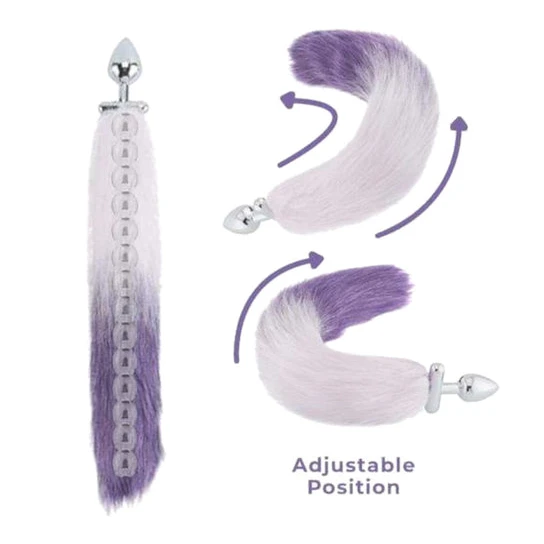 TravelFriendly 8068 Purple & White Fox Shapeable Metal Tail, 18