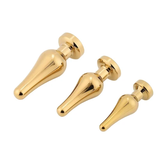 Trusted 6764 Tapered Gold Anal Jewel Starter Kit (3 Piece)