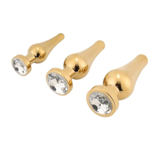 Trusted 6764 Tapered Gold Anal Jewel Starter Kit (3 Piece)