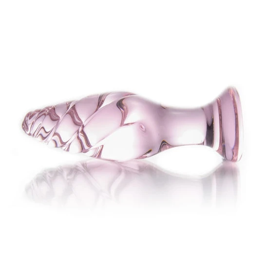 Twisted Pink Glass Anal Dildo Ergonomic 4199