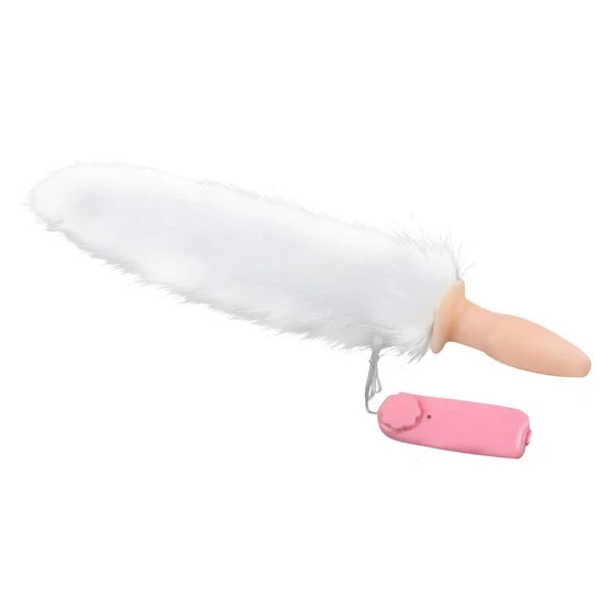 White Fox Tail Vibrator, 13" ReadyForPlay 1872