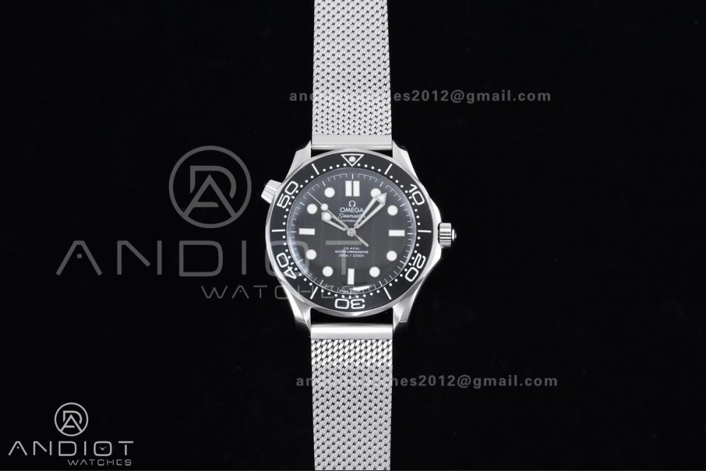 2025 New Seamaster 300 VSF 1:1 Best Edition Black Dial on SS Mesh Bracelet SA8806