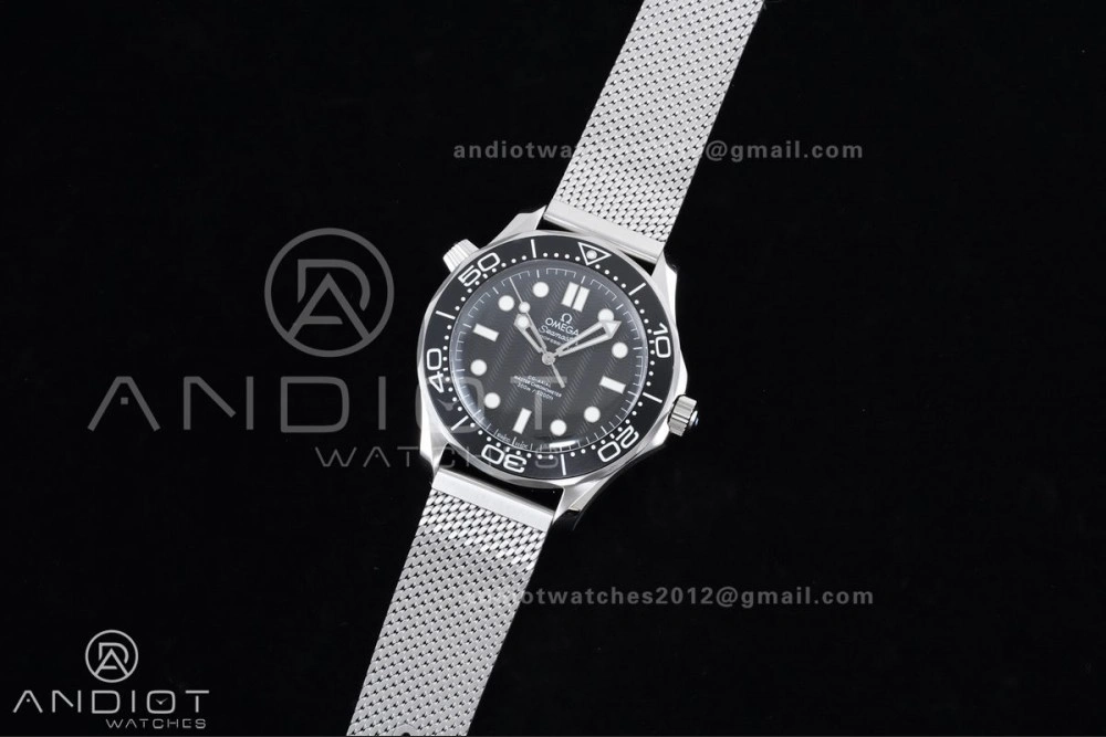 2025 New Seamaster 300 VSF 1:1 Best Edition Black Dial on SS Mesh Bracelet SA8806