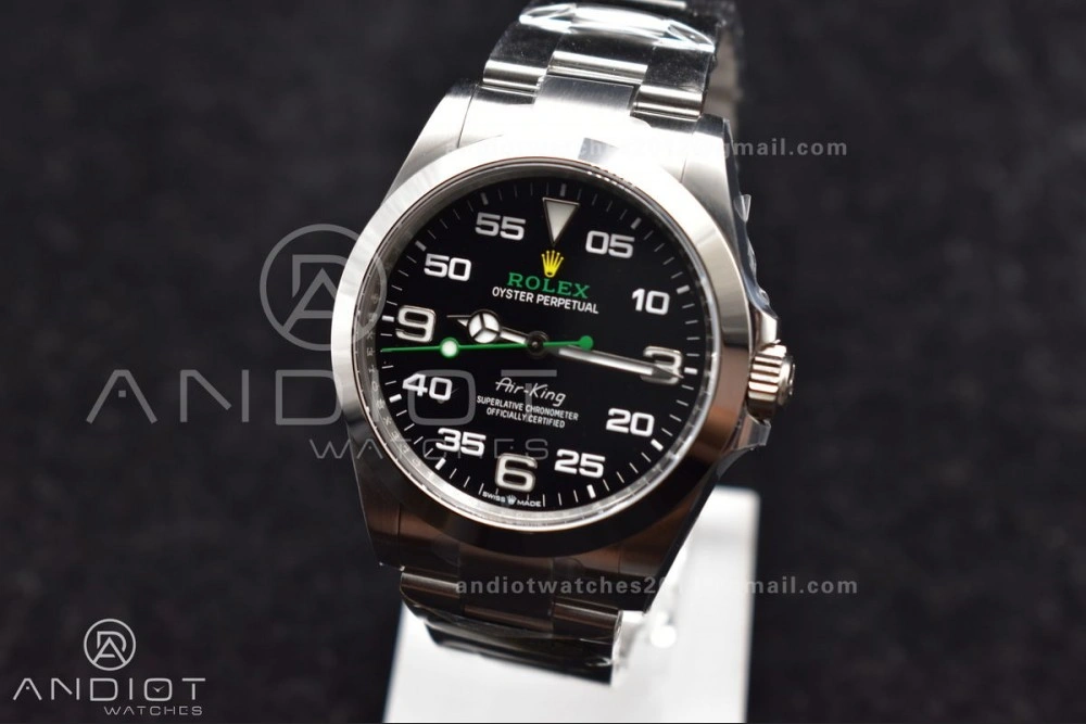Air-King 126900 Clean 1:1 Best Edition 904L Steel Black Dial on SS Bracelet VR3230