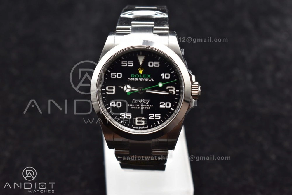 Air-King 126900 Clean 1:1 Best Edition 904L Steel Black Dial on SS Bracelet VR3230
