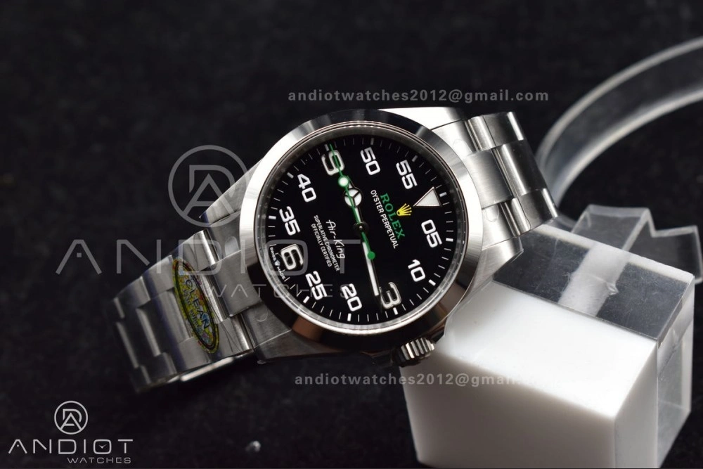 Air-King 126900 Clean 1:1 Best Edition 904L Steel Black Dial on SS Bracelet VR3230