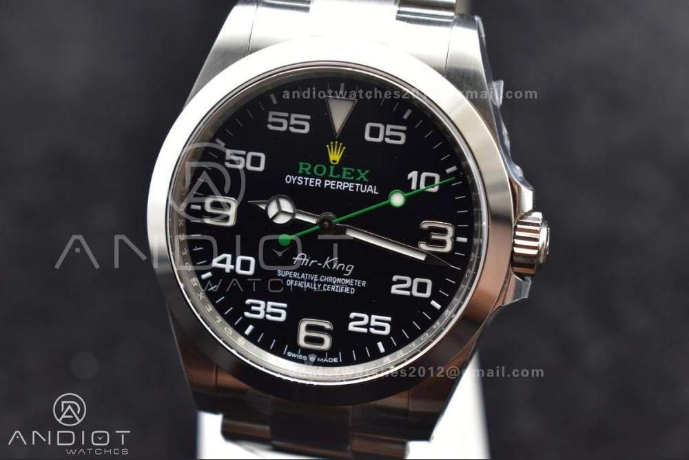 Air-King 126900 Clean 1:1 Best Edition 904L Steel Black Dial on SS Bracelet VR3230