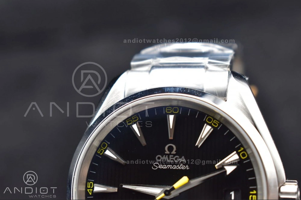 Aqua Terra 150M SS VSF 1:1 Best Edition Black Dial Bumblebee On SS Bracelet A8500