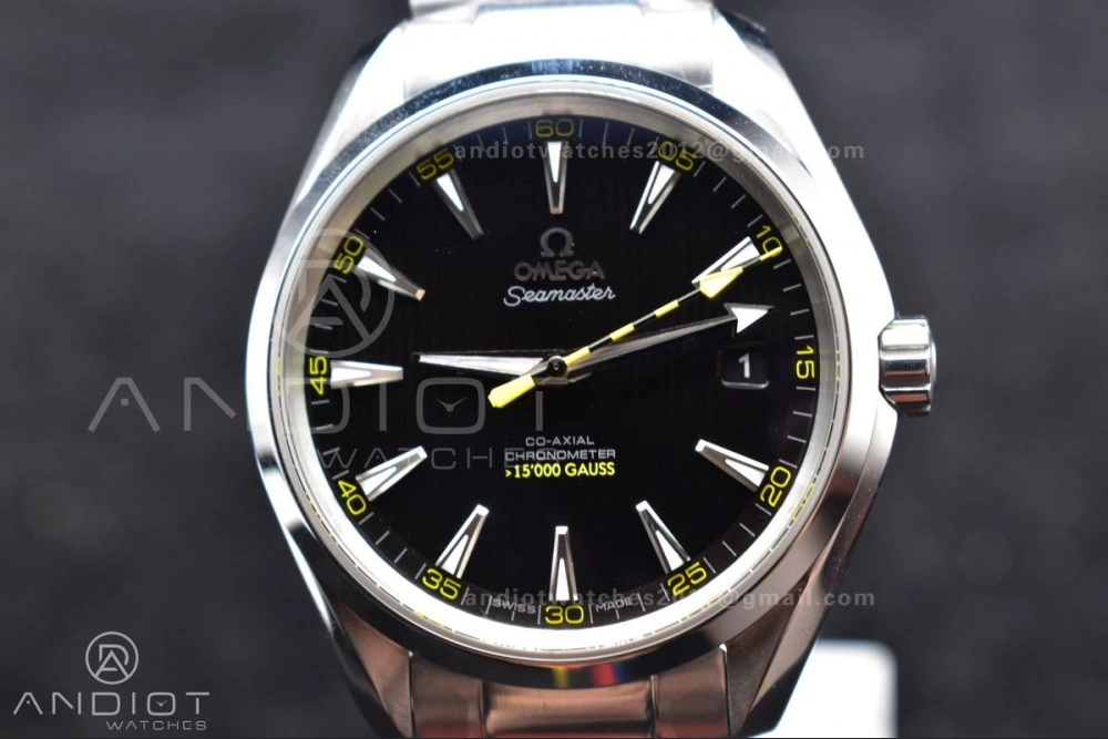 Aqua Terra 150M SS VSF 1:1 Best Edition Black Dial Bumblebee On SS Bracelet A8500