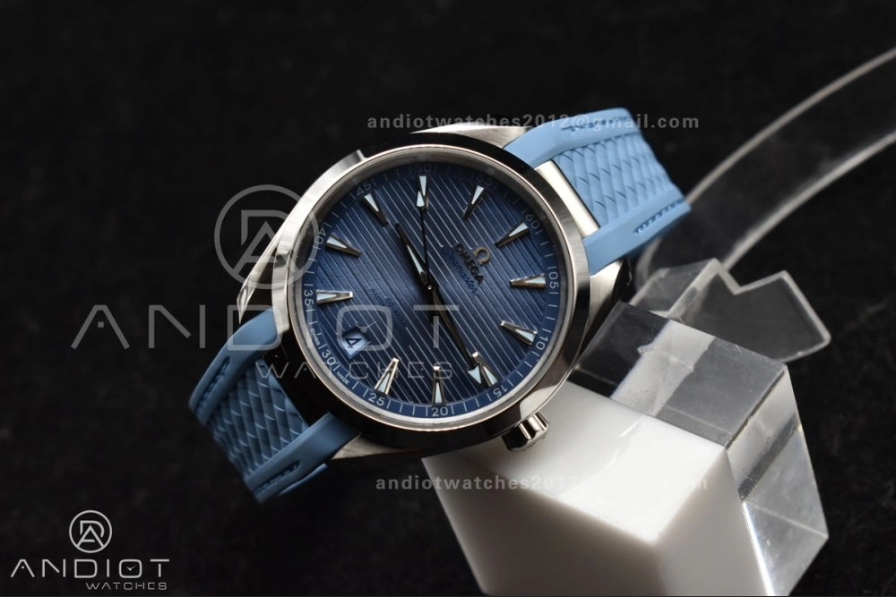 Aqua Terra 41mm VSF 1:1 Best Edition Summer Blue Dial on Blue Rubber Strap A8900 Super Clone