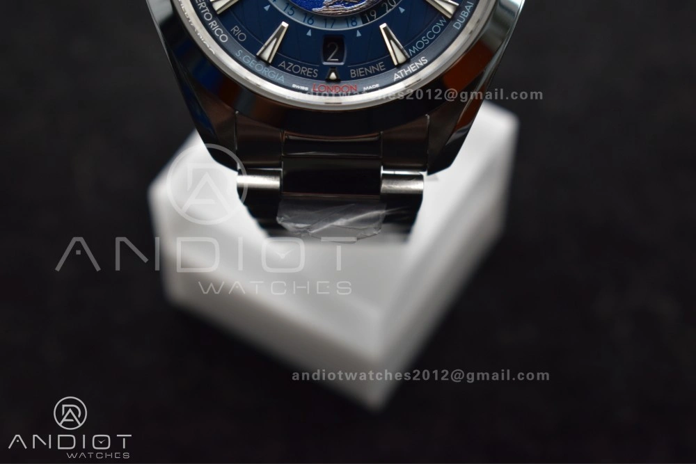 Aqua Terra Worldtimer VSF 1:1 Best Edition Blue Dial on SS Bracelet A8938 Super Clone