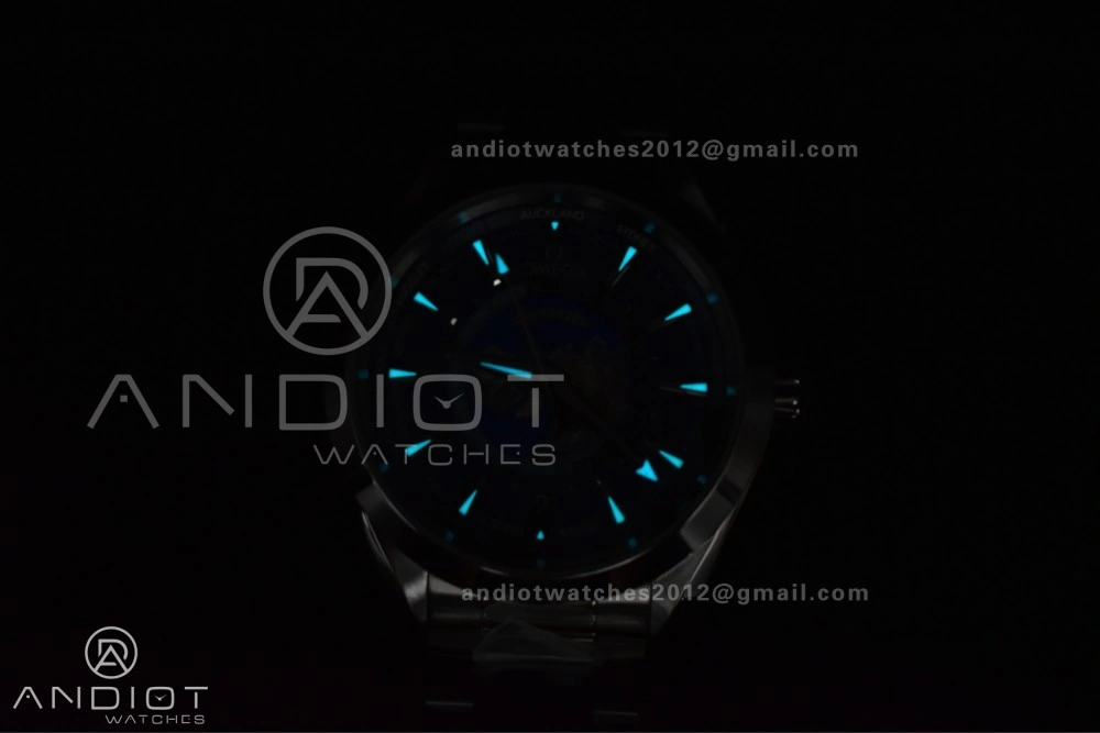 Aqua Terra Worldtimer VSF 1:1 Best Edition Blue Dial on SS Bracelet A8938 Super Clone